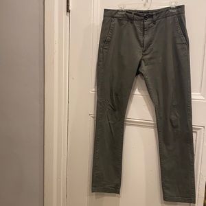 Forever 21 Straight Leg Khakis Dark Green